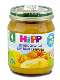 HIPP Legume, Dovleac cu cartofi (4 luni) 125 g /4043/