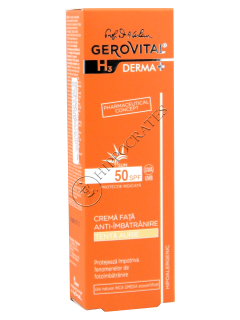 Gerovital Sun H3 Derma+ crema fata  SPF50 tenta aurie