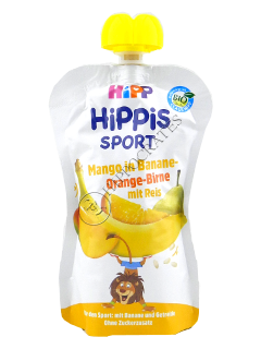 ХИППИС СПОРТ - Манго и банан, апельсин и груша с рисом (после 12 месяцев) 120 гр /8606/