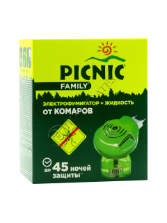 Репеллент PICNIC FAMILY электро-фумигатор + жидкость от комаров 45 ночей