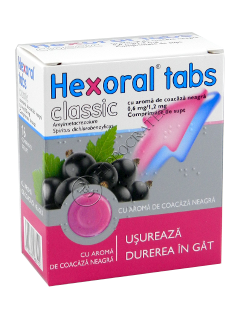 Hexoral Tabs Classic cu aroma de coacaza neagra