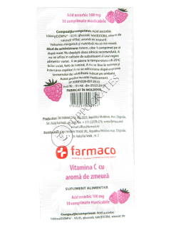Acid ascorbic cu glucosi (vitamina C) zmeura