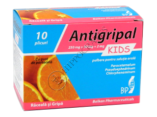 Антигрипал Кидс со вкусом апельсина