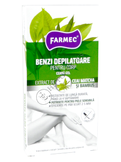 Farmec benzi depilatoare p/u corp ceai+bambus (16benzi+2 servetele)