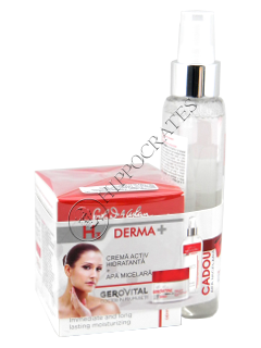 Gerovital H3 Derma+ Pachet Promo crema activ hidratanta 24h, 50 ml+apa micelara 150 ml