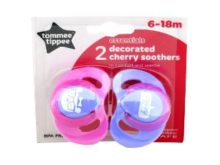 Пустышка Basics Cherry латексная (6-18 luni) 2 шт.TT0143-розовый / фиолетовый