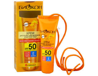 Biokon Protectia solara SPF-50 crema pentru copii pentru portiunile sensitive ale fetei