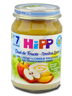HIPP Duet de fructe Mar-mango cu crema de brinza dulce (7 luni) 160 g /5327/