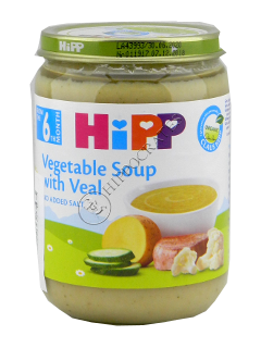 HIPP Supa de legume cu carne de curcan (4 luni) 190 g /7963/
