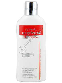 Геровитал Н3 Derma+ очищающий флюид для лица и глаз 200 мл