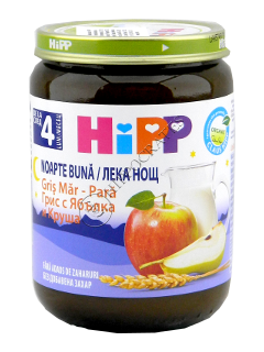 HIPP Fructe - Noapte Buna Gris cu lapte Mar-Para (4 luni) 190 g /5511/