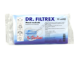 Masca medicala (din 3 straturi cu elastic) Dr.Filtrex de unica folosinta