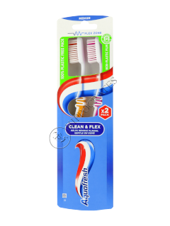 Periuta de dinti Aquafresh CleanFlex Medium 1+1